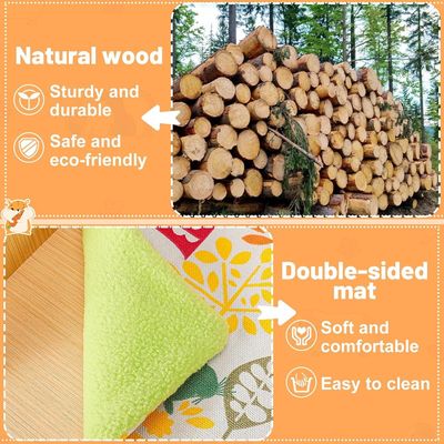 Sturdy Wooden Guinea Pig Hideout Upgraded Small Animal House with Stairs and Bed Hut