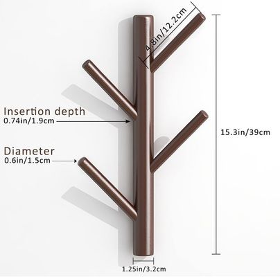 Wood Hook Wall Decor Hanger for Bedroom and Bathroom Behind Doors/On Walls Function