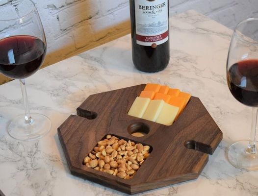 Wood Wine Holder with High Quantity Advantage Portable Food Serving Tray Wine Bottle Tray