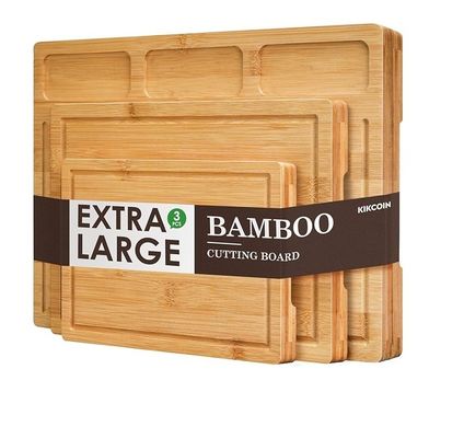 Popular Custom Service Bamboo Cutting Boards For Kitchen Set Of 3 With Juice Groove