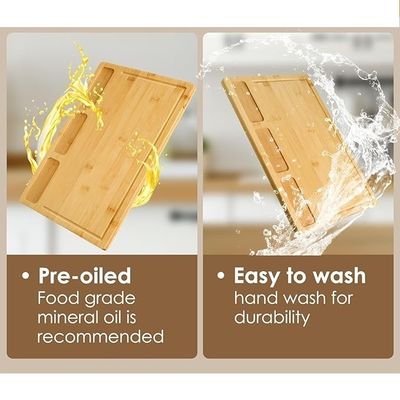 Popular Custom Service Bamboo Cutting Boards For Kitchen Set Of 3 With Juice Groove