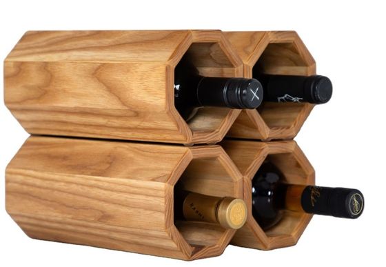High Quantity Stackable Wooden Wine Holder for Customizable Made Countertop Wine Rack