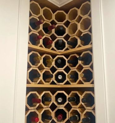 High Quantity Stackable Wooden Wine Holder for Customizable Made Countertop Wine Rack