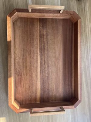 Customized Designs Large Rustic Style Wood Rectangular Serving Tray for Coffee Table