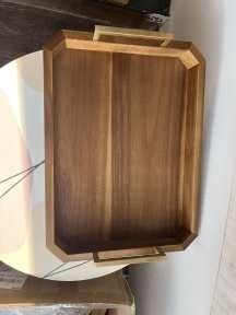 Customized Designs Large Rustic Style Wood Rectangular Serving Tray for Coffee Table