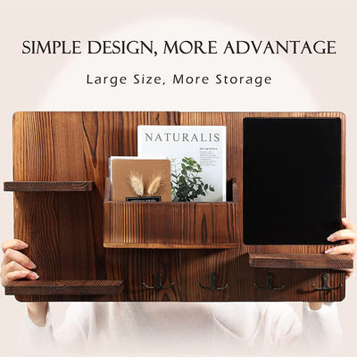 OEM Wooden Wall Shelf With Cloth Hook Entryway Organizer Coat Hooks Key Rack Mail Holder Creative Wall Hanger Holder