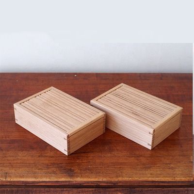 Customizable Color Wooden Sliding Lid Box for Business Card in Plain Color Custom Order