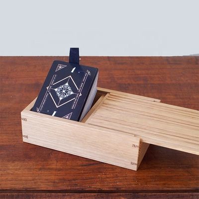 Customizable Color Wooden Sliding Lid Box for Business Card in Plain Color Custom Order
