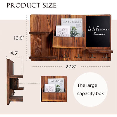 OEM Wooden Wall Shelf With Cloth Hook Entryway Organizer Coat Hooks Key Rack Mail Holder Creative Wall Hanger Holder