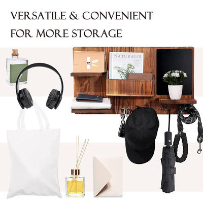 OEM Wooden Wall Shelf With Cloth Hook Entryway Organizer Coat Hooks Key Rack Mail Holder Creative Wall Hanger Holder