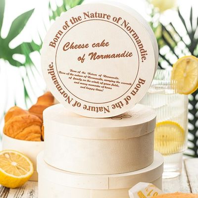 Natural Wood Color Wooden Box for Custom Round Cake Cheese Cake Salad Fruits Packaging