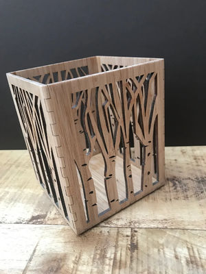 Wooden Plain Color Candle Lantern for Handmade Tea Light Holders in Laser Cut Design