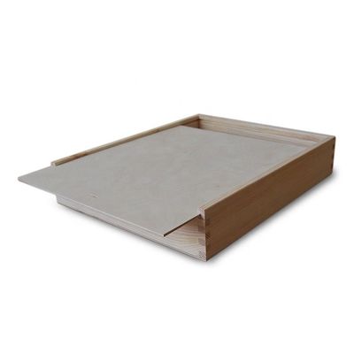 Free Sample Charge Pine Wood Slide Top Wooden Gift Box with Customized Logo Acceptable