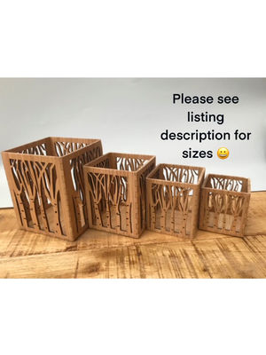 Wooden Plain Color Candle Lantern for Handmade Tea Light Holders in Laser Cut Design