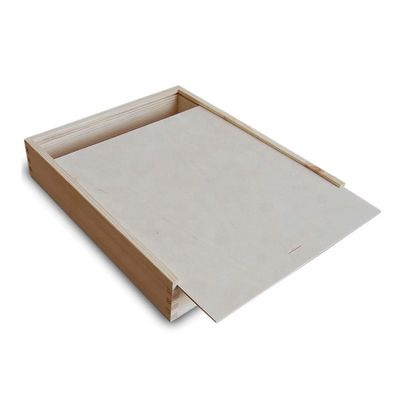 Free Sample Charge Pine Wood Slide Top Wooden Gift Box with Customized Logo Acceptable