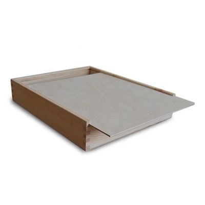 Free Sample Charge Pine Wood Slide Top Wooden Gift Box with Customized Logo Acceptable