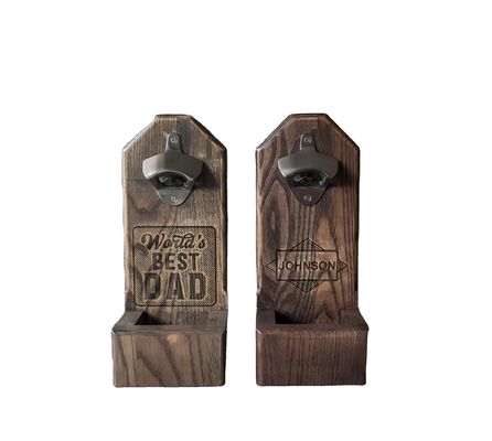 Wood Handle Beer Bottle Opener Ideal Groomsmen Gift with Personalized Logo Printing