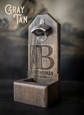 Wood Handle Beer Bottle Opener Ideal Groomsmen Gift with Personalized Logo Printing
