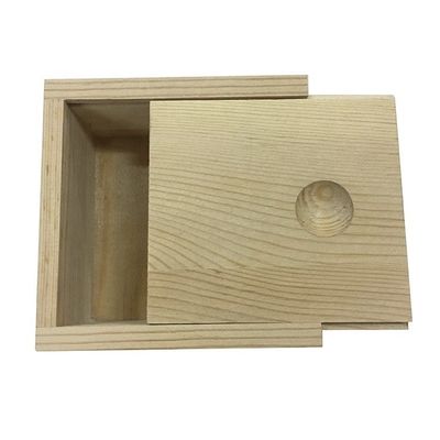 Wooden Gift Box Craft Storage Box with Sliding Lid Custom Order Accepted 8.4x8.4x4.1cm