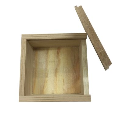 Wooden Gift Box Craft Storage Box with Sliding Lid Custom Order Accepted 8.4x8.4x4.1cm