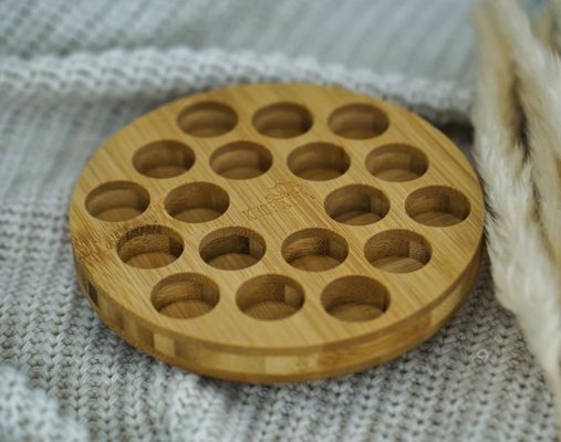 Functional Wooden Stand for Efficiently Storing Oil Bottles in Circle Shape