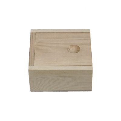 Wooden Gift Box Craft Storage Box with Sliding Lid Custom Order Accepted 8.4x8.4x4.1cm