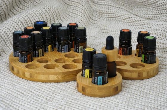 Functional Wooden Stand for Efficiently Storing Oil Bottles in Circle Shape