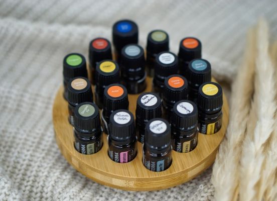 Functional Wooden Stand for Efficiently Storing Oil Bottles in Circle Shape
