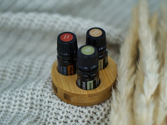 Functional Wooden Stand for Efficiently Storing Oil Bottles in Circle Shape