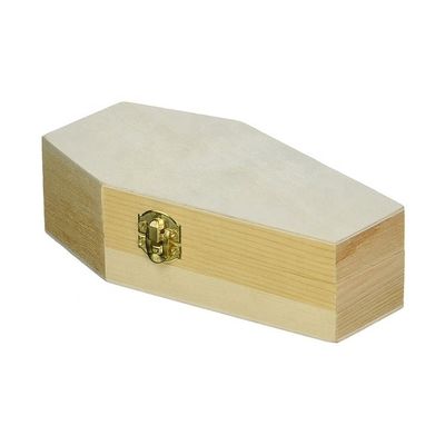 Unfinished Wood Coffin Box for Customized Plain Black Gift and Cosmetics Packaging