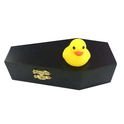 Unfinished Wood Coffin Box for Customized Plain Black Gift and Cosmetics Packaging