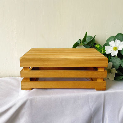 Custom Handmade Natural Wood Round Cake Stand Set for Wedding 8-10 Inch Free Sample Charge
