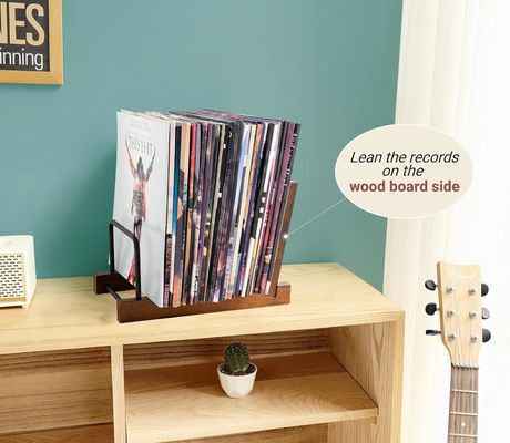 Wood Record Holder Stand Albums Storage Stand Record Display Rack for Home Decoration Shelf