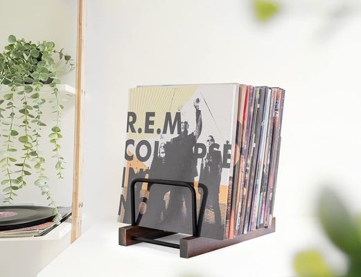 Wood Record Holder Stand Albums Storage Stand Record Display Rack for Home Decoration Shelf