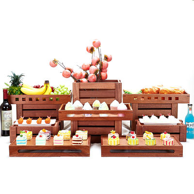 Customizable Logo Acceptable 3 Tiers Wooden Cake Fruit Display Stand for Dessert