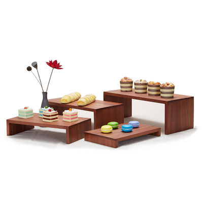 Customizable Logo Acceptable 3 Tiers Wooden Cake Fruit Display Stand for Dessert