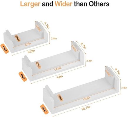 Solid Wood Wall Shelf Handmade Floating Shelves Wooden Wall Mounted Shelf Set for Home