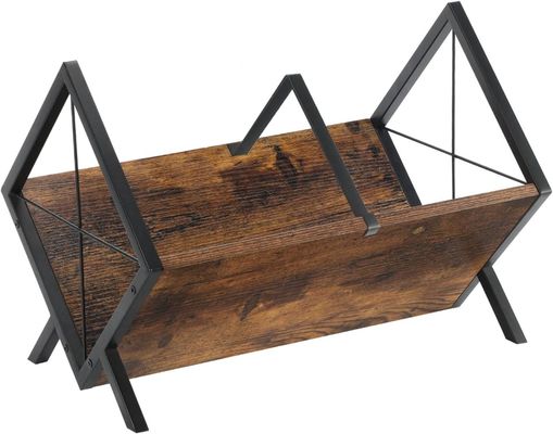 Wood Vinyl Record Display Rack for Quick Assembly and Storage of Magazine Book Files Albums