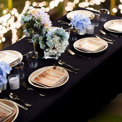 Food Beverage Manufacture Disposable Natural Palm Leaf Plates 6'' 8&quot;10&quot; Square Shape