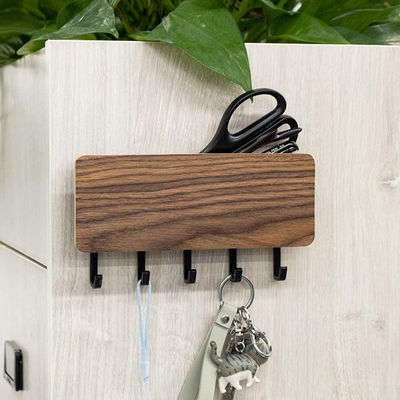 Custom Entryway Mail Holder for Wall With 5 Key Hooks Wall Mount Mail Letter Key Rack