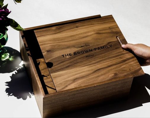 Modern Minimalist Custom Memory Box for Personalized Logo Keepsakes and Storage Holders