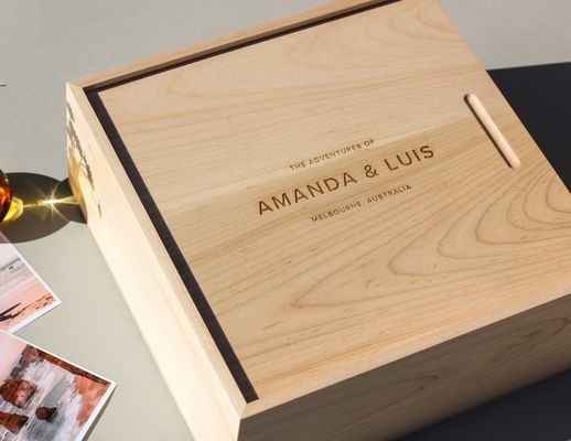 Modern Minimalist Custom Memory Box for Personalized Logo Keepsakes and Storage Holders