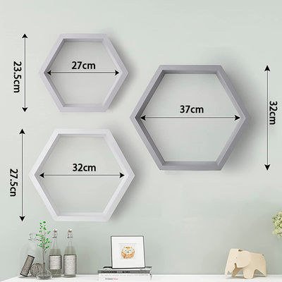 Wall Mounted Type Custom Wooden Hexagon Floating Shelves for Children's Room Decoration