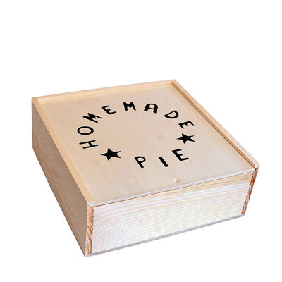 Customized Logo Acceptable Antique Color Reusable Wooden Pie Cake Dessert Box Bread Storage Box