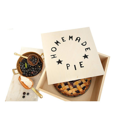 Customized Logo Acceptable Antique Color Reusable Wooden Pie Cake Dessert Box Bread Storage Box