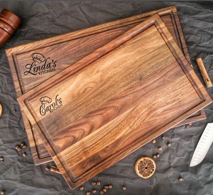 Customized Logo Acceptable 1.75 Thick Large Walnut Cutting Board with Juice Groove