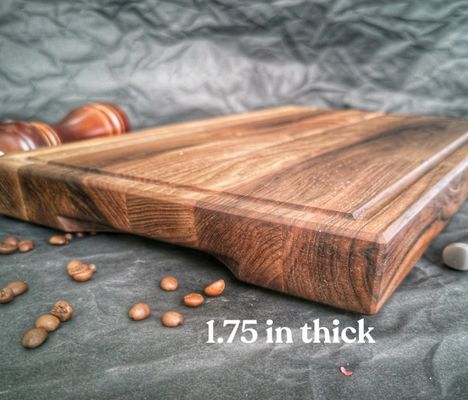 Customized Logo Acceptable 1.75 Thick Large Walnut Cutting Board with Juice Groove