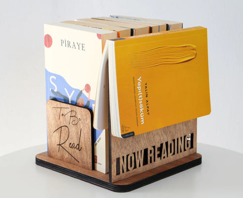 Custom Logo Square Wooden Bookshelf for Mothers Day Gift Book Storage and Organization