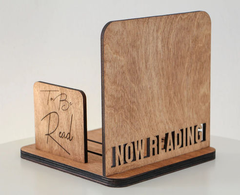 Custom Logo Square Wooden Bookshelf for Mothers Day Gift Book Storage and Organization