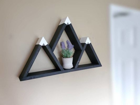 Custom Wood Floating Shelves 25x14x4 Inches for Handmade Nature Wooden Mountain Shelf
